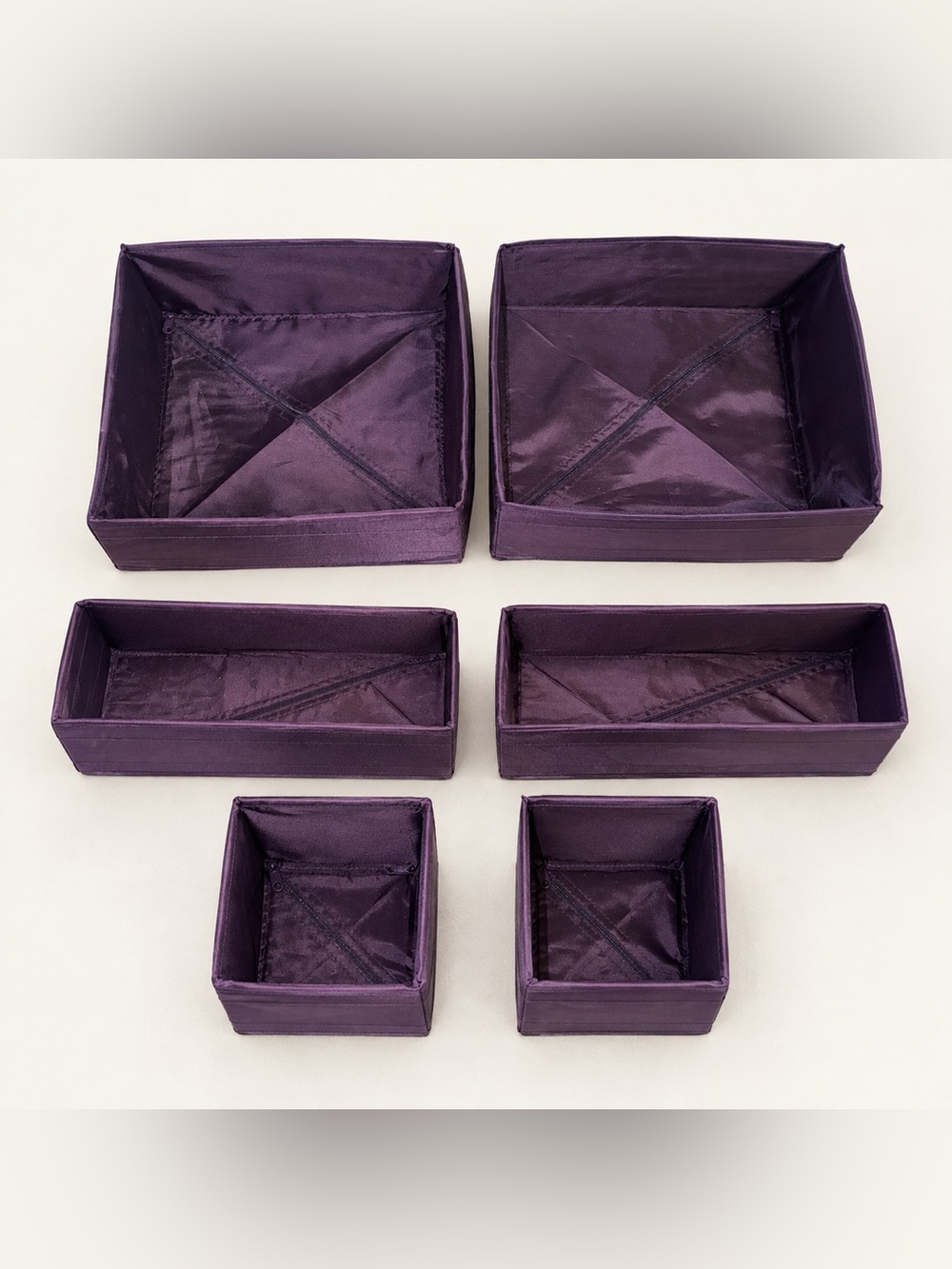 IKEA SKUBB Purple Drawer Organizer Boxes Set of 6 - collapsible
